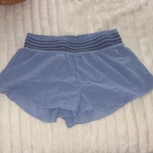 Aeries Light Blue Elastic Waist Shorts